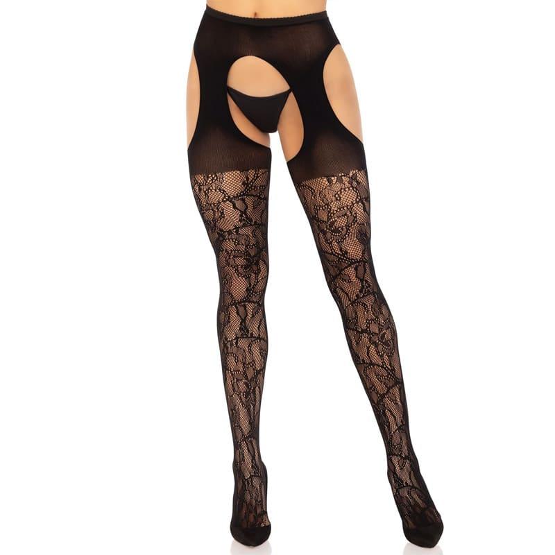 Leg Avenue Bundløse Blonde Strømpebukser - Glamour til Fest
