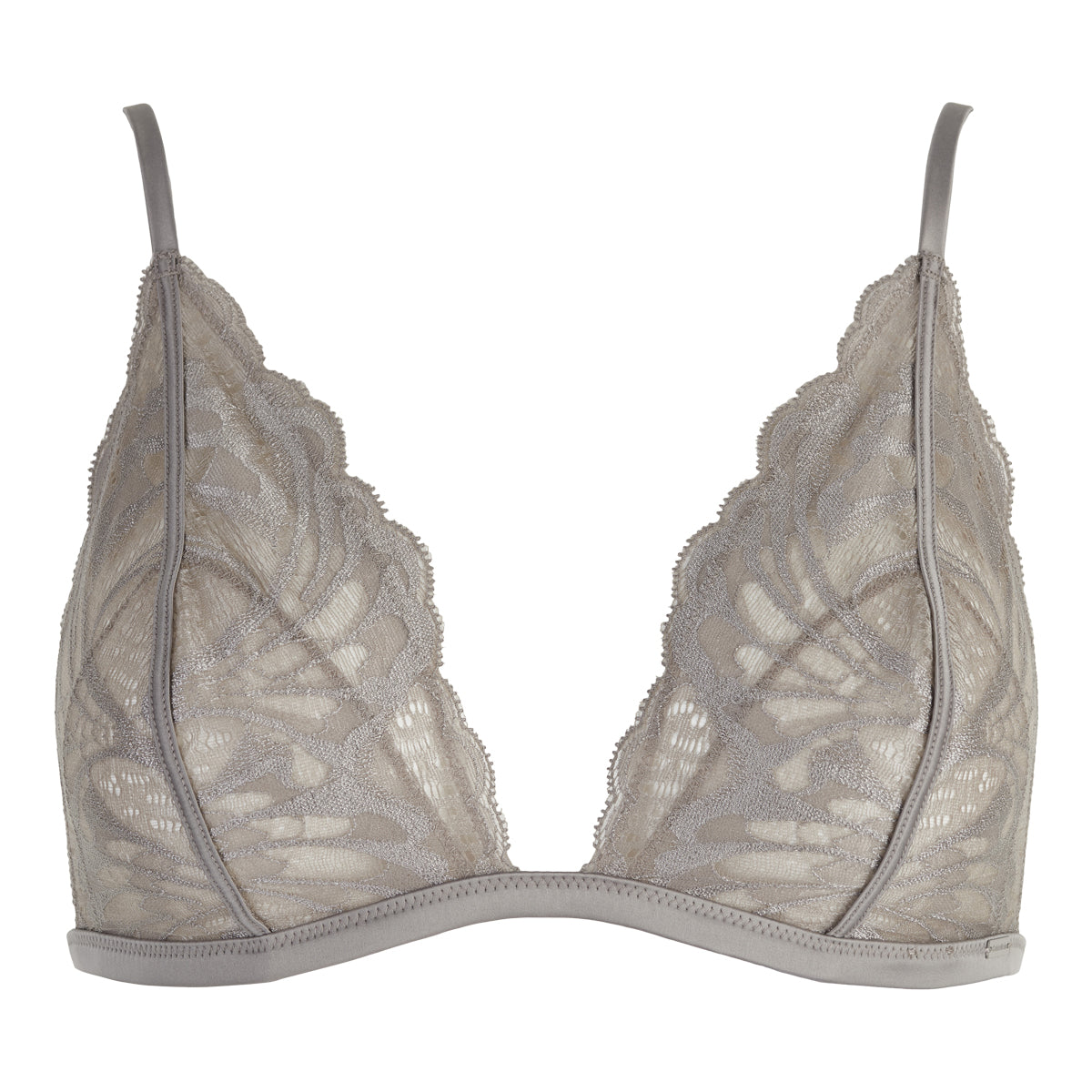 Sølv Calvin Klein Lingeri Unlined Triangle Uden Bøjle Størrelse: Dame - Calvin Klein Lingerie  - 8719855474479