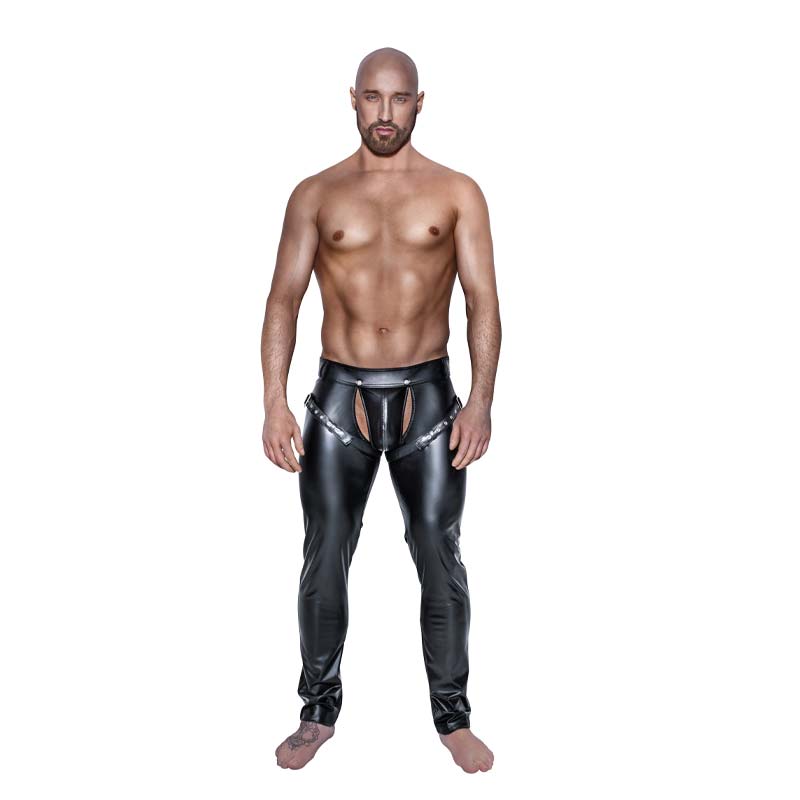 Sort Noir Handmade Constantin Wetlook Bukser - Noir Handmade Lingerie  - 5902175349357