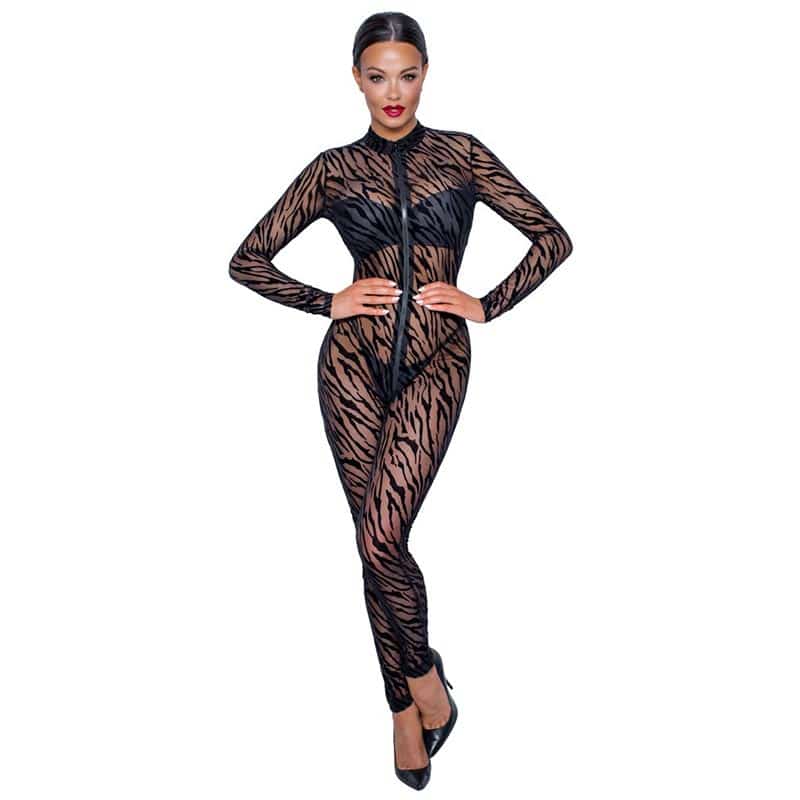 Sort Noir Handmade Demi Catsuit - Noir Handmade Lingerie  - 4024144128815