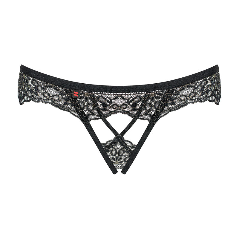 Sort Obsessive Meshlove Bundløse Trusser - Obsessive Lingerie  - 5901688229477