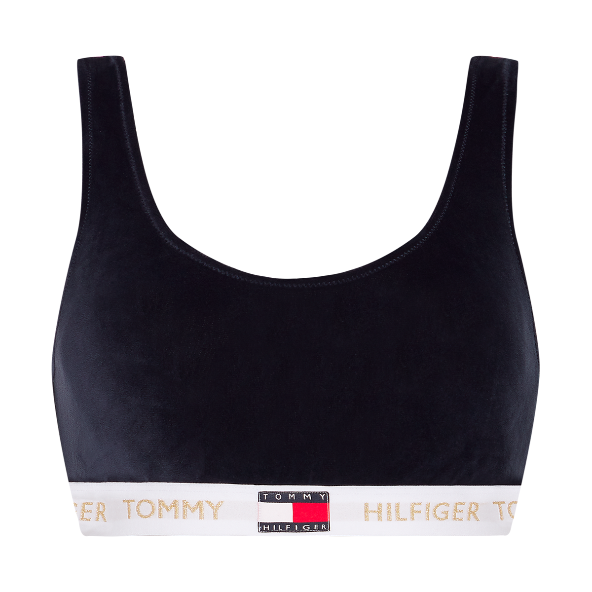 Blå Tommy Hilfiger Lingeri Bralette Velour Bikini Top Størrelse: Dame - Tommy Hilfiger Lingerie  - 8720111679729