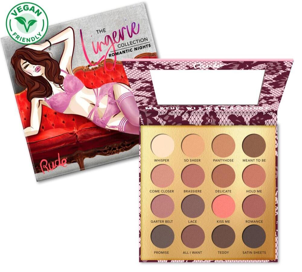 Rude Cosmetics Eyeshadow Palette Ampquotthe Lingerie Collectionampquot Romantic Nights 15g - Rude Cosmetics Lingerie  - 602989879044