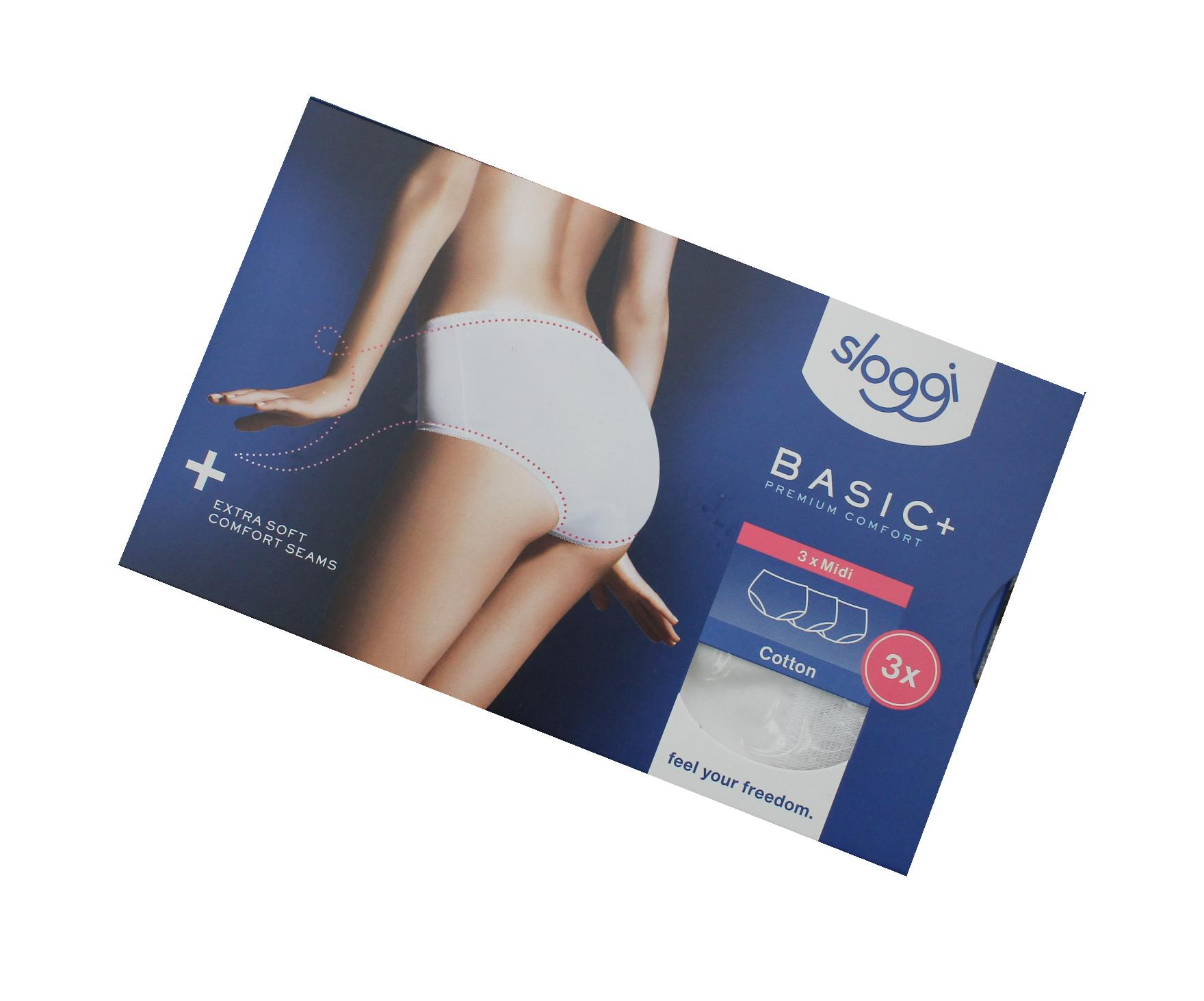 Hvid Sloggi Basic Midi Premium Comfort E 3pk Str - Lingerie  - 7610604678180