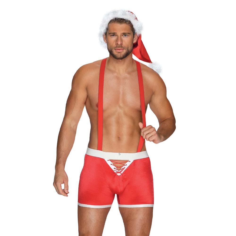 Rød Obsessive Claus Jule Sæt Til Mænd - Obsessive Lingerie  - 5901688233375