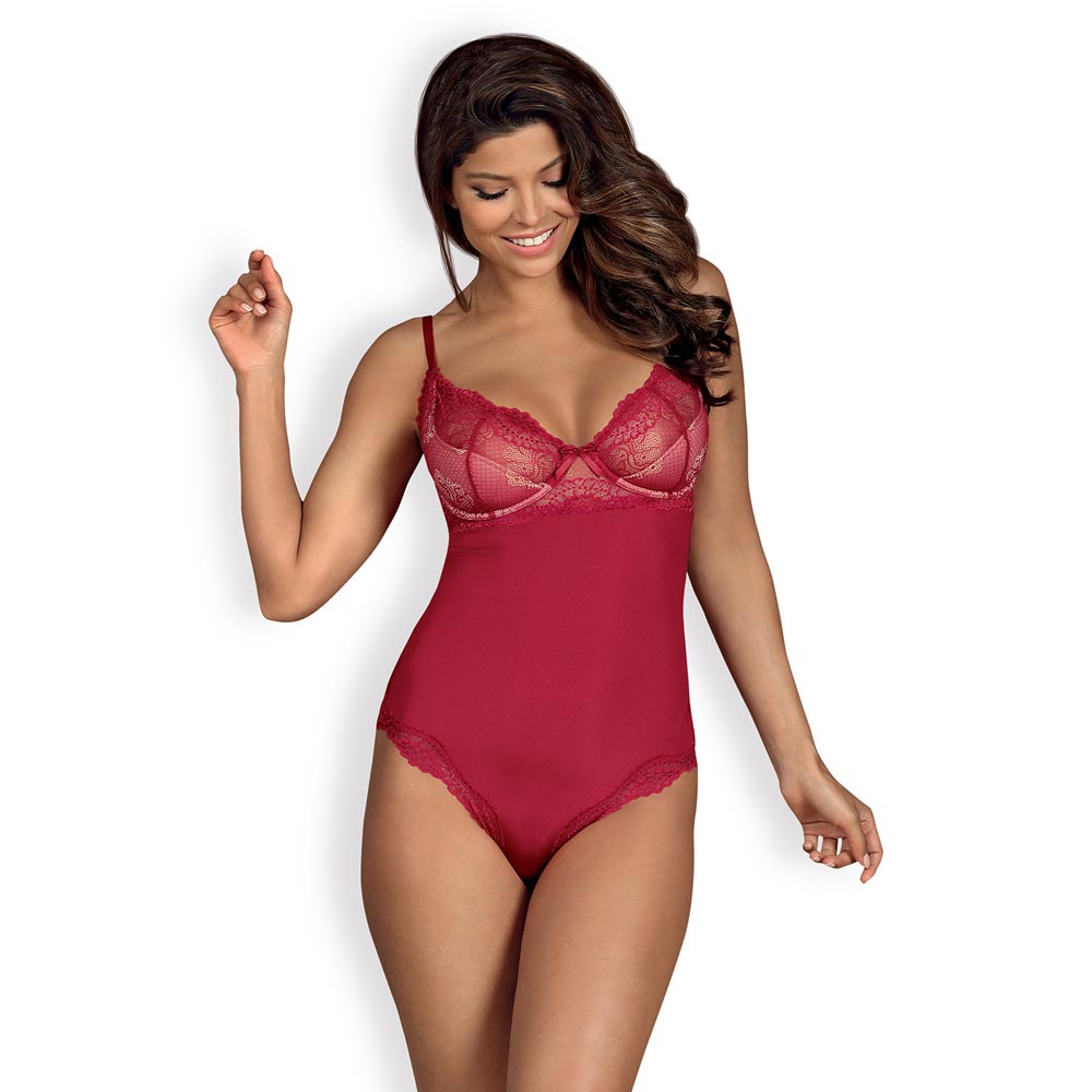 Rosa Obsessive Lyne Bodystocking Rød - Obsessive Lingerie  - 5901688224243
