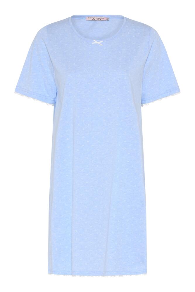 Natkjole Petite Dot Blå Melange Micha - Micha Lingerie  - 5700937932096